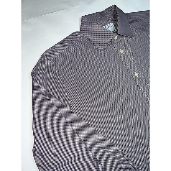 Charles Tyrwhitt Shirt Size 16.5/34 Burgundy Check Jermyn Street London Slim - Picture 2 of 16